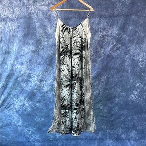 Aerie Monochrome Tropical Leaf Print Dress Sz M